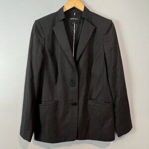 Lafayette 148 Blazer Size 10 Black Mini Dots Virgin Wool Career Luxury Capsule